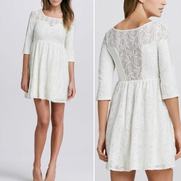 Free People Dresses & Skirts - Free People White Cream Lace Shake It Up Dress M